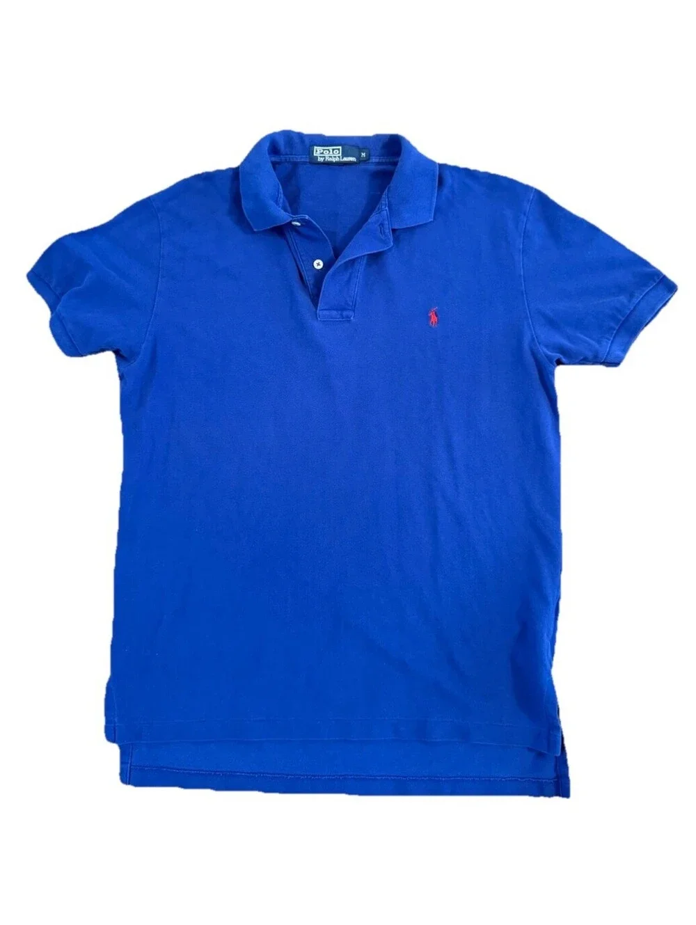 Polo Ralph Lauren Polo Shirt Mens Medium Royal Blue Red Pony Short Sleeve